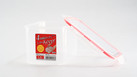 日本製 Inomata 1300ml 4扣高身保鮮密實盒
