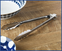 Japanese made stainless steel food tongs (large)