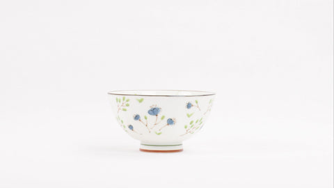 Blue Wild Flower Large Flat Bowl (Made in Japan)